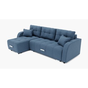 Угловой диван «Нью-Йорк 3», механизм пантограф, угол левый, велюр, цвет галакси лайт 022