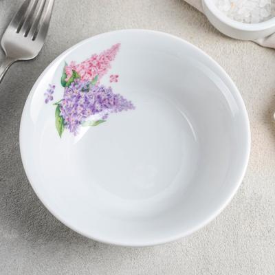 Салатник Добрушский завод «Сирень», 360 мл, d=14.5 см, фарфор, белый