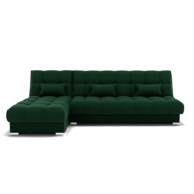 Угловой модульный диван «Фиеста 2», механизм книжка, велюр, цвет галакси лайт 010