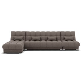 Угловой модульный диван «Фиеста 3», механизм книжка, велюр, цвет галакси лайт 005