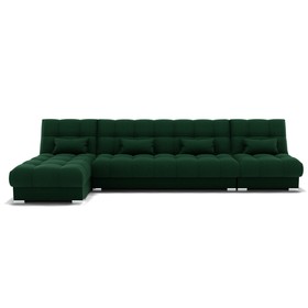 Угловой модульный диван «Фиеста 3», механизм книжка, велюр, цвет галакси лайт 010