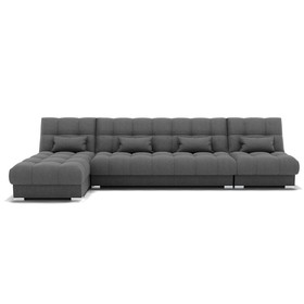 Угловой модульный диван «Фиеста 3», механизм книжка, велюр, цвет галакси лайт 021