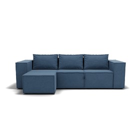 Угловой диван «Хилтон 3», механизм выкатной, угол левый, велюр, цвет галакси лайт 022