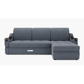 Угловой диван «Дубай 2», механизм выкатной, угол правый, ППУ, велюр, цвет галакси лайт 026