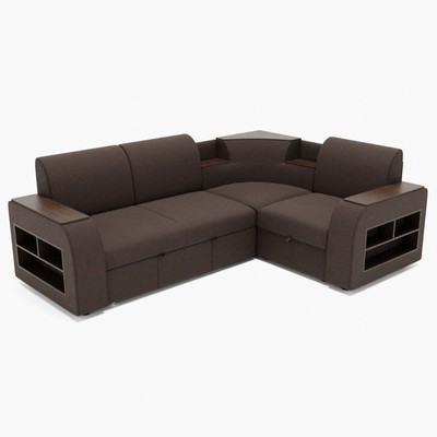 Диван угловой «Фараон», механизм дельфин, велюр, цвет галакси лайт 004