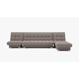 Угловой модульный диван «Хьюстон 3», механизм книжка, ППУ, велюр, цвет галакси лайт 005