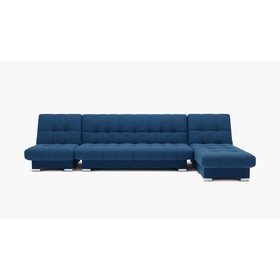 Угловой модульный диван «Хьюстон 3», механизм книжка, ППУ, велюр, цвет галакси лайт 014