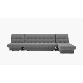 Угловой модульный диван «Хьюстон 3», механизм книжка, ППУ, велюр, цвет галакси лайт 021
