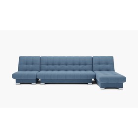 Угловой модульный диван «Хьюстон 3», механизм книжка, ППУ, велюр, цвет галакси лайт 022