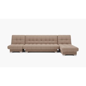 Угловой модульный диван «Хьюстон 3», механизм книжка, ППУ, велюр, цвет галакси лайт 023