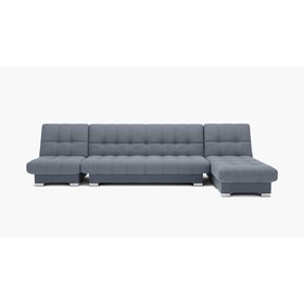 Угловой модульный диван «Хьюстон 3», механизм книжка, ППУ, велюр, цвет галакси лайт 026