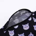 Сумка поясная Коты, 32х8х15 см, отд на молнии, цвет чёрный - фото 42763542