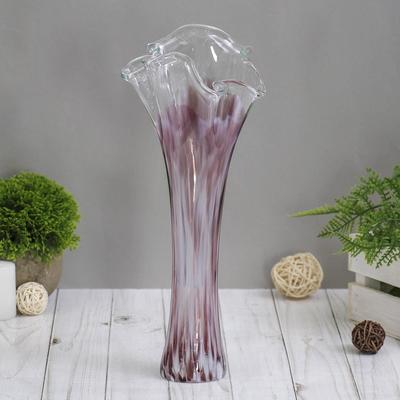 Ваза «Волна», h=28 см, стекло, бело-марганцевая