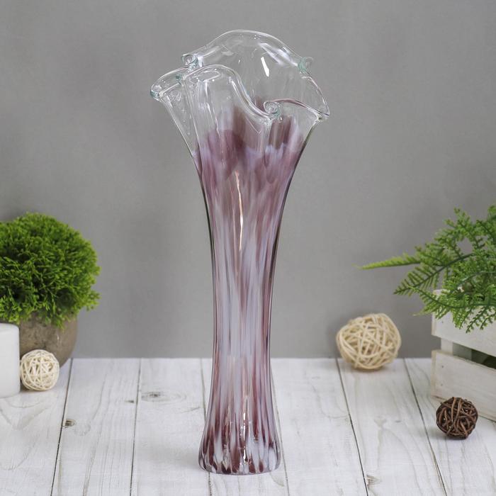 Ваза «Волна», h=28 см, стекло, бело-марганцевая - Фото 1