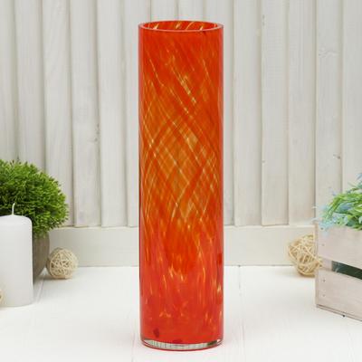 Ваза «Цилиндр», 8×30 см, стекло, красная