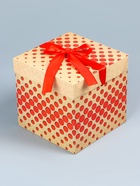 Коробка подарочная самосборная «Горошек» крафт 15×15×15 см - Фото 1