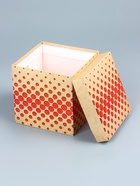 Коробка подарочная самосборная «Горошек» крафт 15×15×15 см - Фото 3