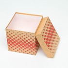Коробка подарочная самосборная «Горошек» крафт 15×15×15 см - Фото 4