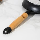 Сковорода, d=20 см, h=4,5 см, деревянная ручка, антипригарное покрытие, цвет чёрный - Фото 5