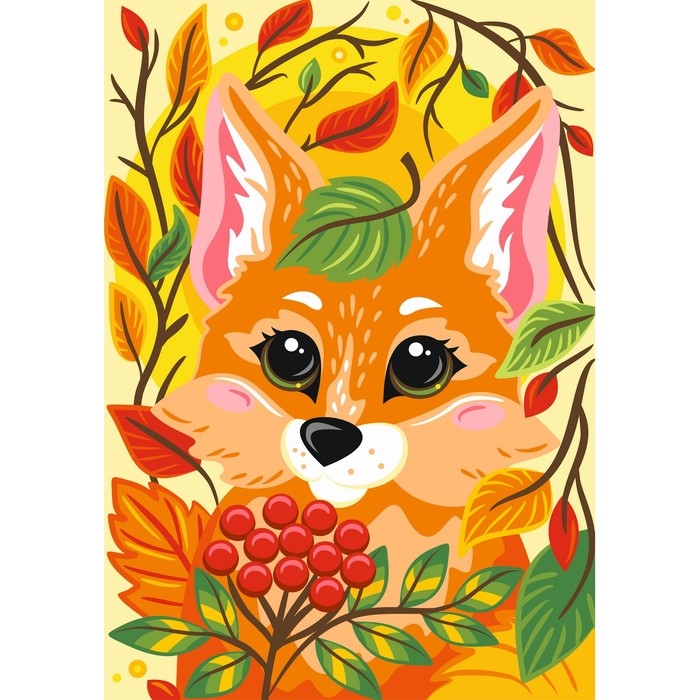 Картина по номерам для малышей «Осенняя лисичка» - Фото 1