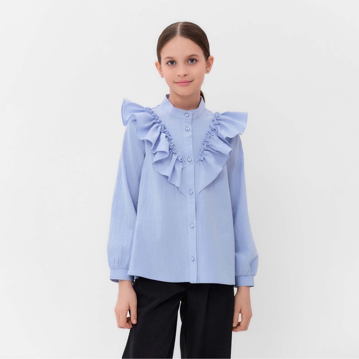 Блузка для девочки MINAKU цвет светло-голубой, рост 122 см - фото 1907749434