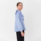 Блузка для девочки MINAKU цвет светло-голубой, рост 122 см - Фото 3