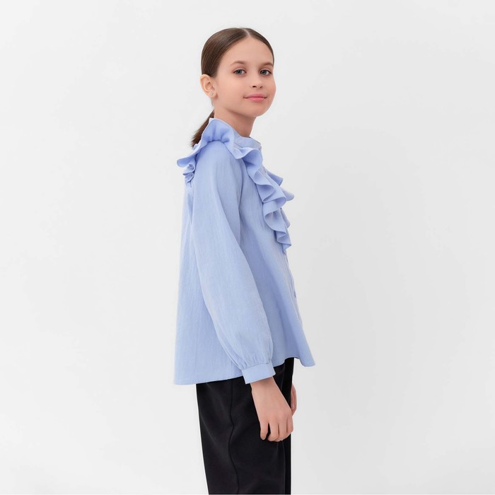 Блузка для девочки MINAKU цвет светло-голубой, рост 122 см - фото 1907749436