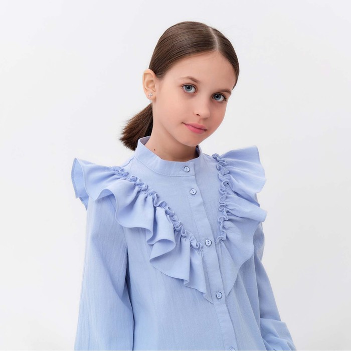 Блузка для девочки MINAKU цвет светло-голубой, рост 122 см - фото 1907749438