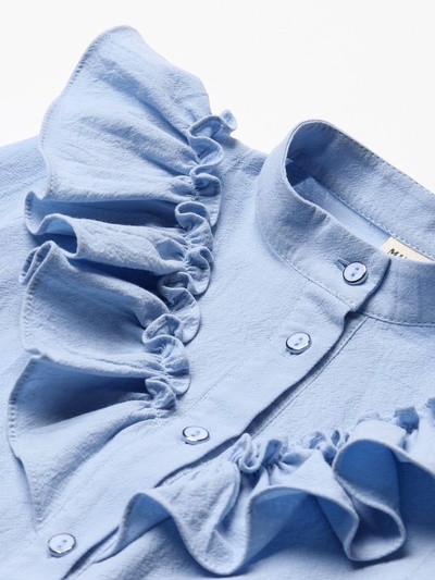 Блузка для девочки MINAKU: Cotton collection, светло-голубая, рост 134 см