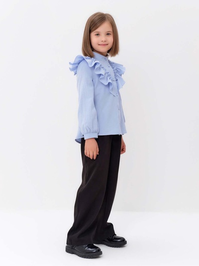 Блузка для девочки MINAKU: Cotton collection, светло-голубая, рост 134 см