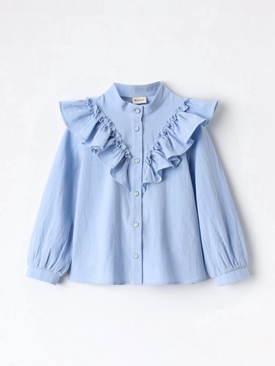 Блузка для девочки MINAKU: Cotton collection, светло-голубая, рост 134 см