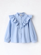 Блузка для девочки MINAKU: Cotton collection, светло-голубая, рост 140 см - Фото 9