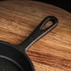 Сковорода Magma «Вилфред», 15.5×3 см, с 2 сливами, чугун, чёрная - Фото 4