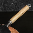Сковорода чугунная Magma «Эко», 23×3,5 см, с 2 сливами и съёмной деревянной ручкой - фото 4383030