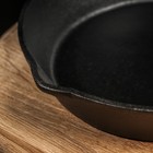 Сковорода чугунная Magma «Эко», 23×3,5 см, с 2 сливами и съёмной деревянной ручкой - фото 6963930