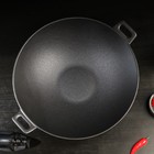 Сковорода-ВОК чугунная Magma «Хемминг», 31×8 см, с деревянной крышкой - фото 4383043