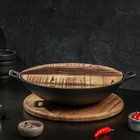 Сковорода-ВОК чугунная Magma «Хемминг», 31×8 см, с деревянной крышкой - фото 4383045