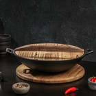 Сковорода-ВОК Magma «Хемминг», 31×8 см, чугун, с деревянной крышкой, индукция, чугун, чёрная - Фото 7