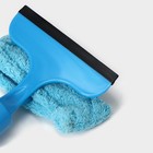 Окномойка с распылителем и водосгоном Доляна, насадка микрофибра, 42×14×5 см, цвет голубой - фото 6964009