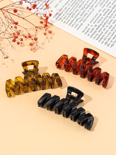 Крабик для волос «Джуна», зигзаг, 9.5 см, МИКС