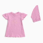 Комплект детский (платье/косынка), цвет фиолетовый, рост 74см - фото 10811174