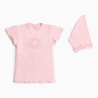 Комплект детский (платье/косынка), цвет розовый, рост 74см - фото 10602516