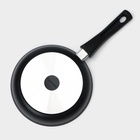 Сковорода KUKMARA «Традиция», d=22 см, стеклянная крышка, съёмная ручка, антипригарное покрытие, алюминий, чёрный - Фото 7