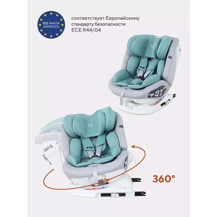 Автокресло детское Rant Nitro, группа 0+/1/2/3 (0-36 кг), цвет grey/mint - Фото 1