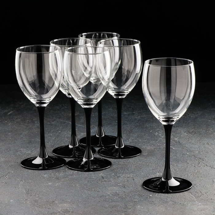 Набор стеклянных бокалов для вина «Домино», 350 мл, 6 шт - фото 1918643668