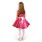 Карнавальный костюм «Стиляги 6», платье фуксия в белый горох, повязка, р. 32, рост 122-128 см - Фото 2