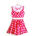 Карнавальный костюм «Стиляги 6», платье фуксия в белый горох, повязка, р. 34, рост 134 см - Фото 3