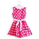 Карнавальный костюм «Стиляги 6», платье фуксия в белый горох, повязка, р. 34, рост 134 см - Фото 5