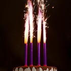 Свечи фонтаны для торта "Розовые искры", 12 см, 30 секунд, розовое пламя, 4 шт - Фото 5