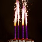 Свечи фонтаны в торт «Розовые искры», 4 шт., 12 см, горение 30 сек. - Фото 2